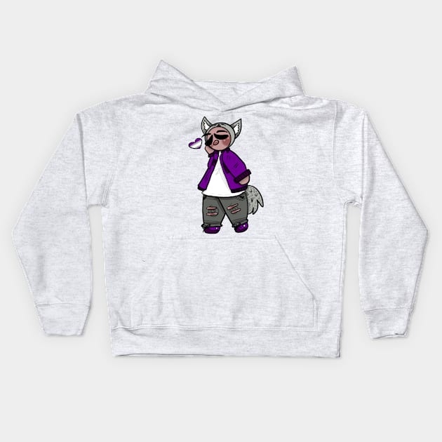 gray-ace whoman Kids Hoodie by Shard Art